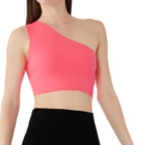 One-Shoulder Pink Sports Bra